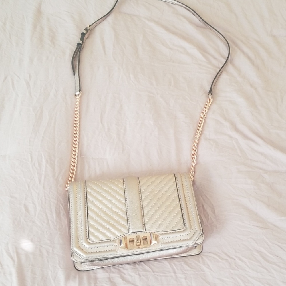 Rebbeca minkoff rose gold chain crossbag